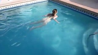 Naked in Motel Pool