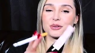 Perfect blond making solo masturbation