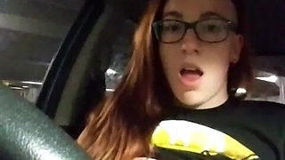 Risky Parking Garage Clit Rubbing Car Masturbation