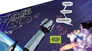 Power Girl X Lobo - super babe rides BIG FAT HOG