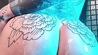 Slow Motion Shower Worship, Nude Cinematic Wet Goddess Body, Sensual Water Play, Glistening Close-up