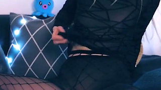 Scoopcake fucking herself in hot nylon action with double layers