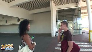 Tanned chick banged outdoors