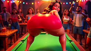 Hot Slim Favelada with Big Ass Dances Wildly at Pagode Gets Naked on Table Then Squats to Pee in Dark Alley