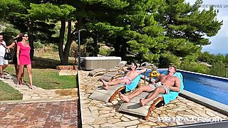 Olivia Del Rio & Shalina Devine Lesbian Sea Sex then Gangbang with Facial Cumshots