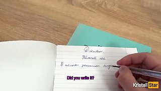 Hungry Teacher Sweetie Girl Tries New Grading System with Big Dick Tutor in POV