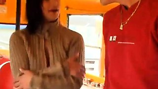 StepSisters having Gangbang on the bus p1