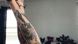 Amateur striptease and Solo masturbation