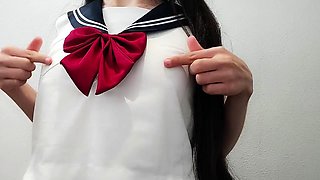 Loud moans with nipple massage (Sweet Japanese Teen)