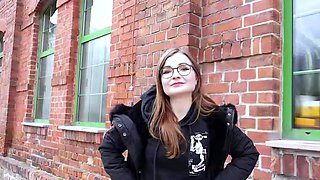 GERMAN SCOUT - German Small glasses student Tiny Emily