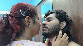 Hot kiss with boobs press