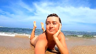 Blonde Babe's Naked Swim in the Ocean