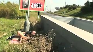 grandpa fucks cute teen at the street