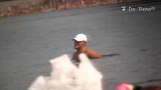 Eye-catching philander showing her hard nipples on spy cam