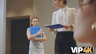 Vip4k. lesbos is a flawless work break for these office whores