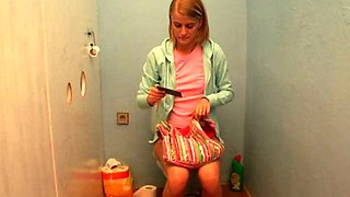 Naughty slut Katerina plays with her small tits and gives blowjob