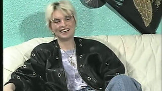 Retro Teen From the Street with Glasses and Short Blonde Hair