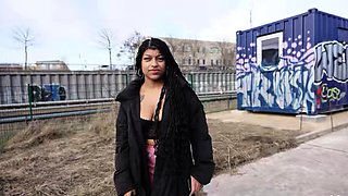 GERMAN SCOUT - Latina Ebony Vicky Menage with big saggy Tits