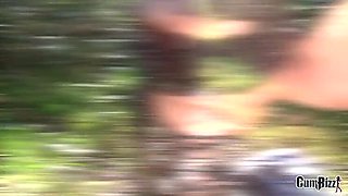 Petite Pawg Teen Addicted to Cum in Outdoor Blowjob