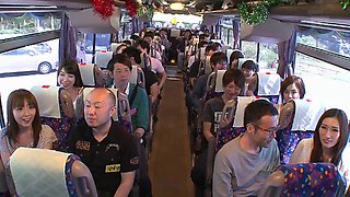 Japanese party bus orgy with girls fucking strangers