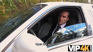 Vip4k. random passerby scores fantastic bride in the wedding limo