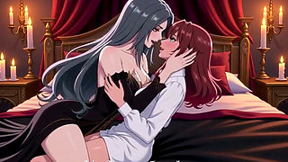 A lesbian Vampire Queen transforms a beautiful young woman