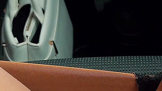 Roadtrip Cum - Foot Tease, New Pussy Piercing and Real Orgasm