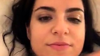 Lovely Amateur teen brunette masturbating outdoor