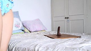 Super Hot Babe Gets Creamy On Big Brown Dildo