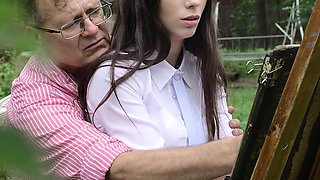 Tricky Old Teacher - Innocent teen student fucks