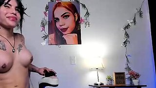 Amateur shemale tranny in solo video