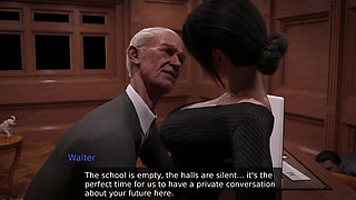 Sexy Cheerleader Helped the Horny Old Principal to Ejaculate