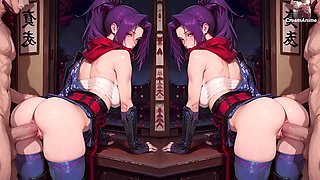 Ninja Psylocke Anal Creampie - Horny Purple-haired Girl Gets Anal Sex and Creampied by a Stranger - 4K 90fps 3D Model