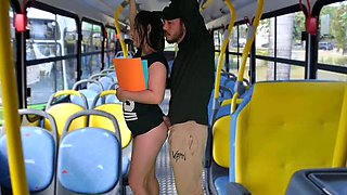 Busty Latina student Jennyferpimenta gets fucked hard on public bus - uncensored 4k