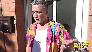 Fake Hostel featuring Steve Q and Ornella Morgan's backpacker sex