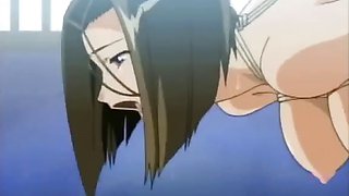 Double penetration for a hentai babe