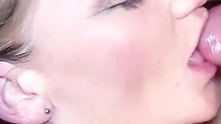 Horny blonde skinny teen Lacy at wild bukkake party