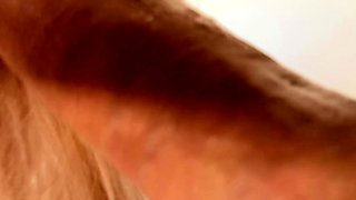 Bitch in fishnet pantyhose rides cock! Her ass is heavily
