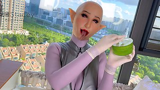 Mistress Danica latex solo masturbation