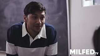 Sexy Teacher MILF Seduces Young Student