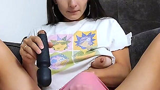 Orgasm and Pee in Friend's House on the Floor