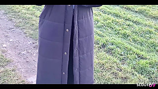 German Blonde PAWG Teen Lisa Get Risky Outdoor Fuck at First Date