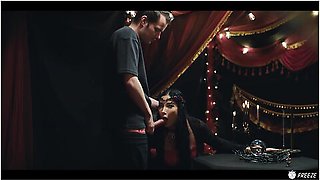 Hot Milf Swallowing Cum - Big Boobs Brunette Facefucked In Time Stop Freeze Porn With Sam Bourne, Freeuse Fantasy And Clea Gaultier