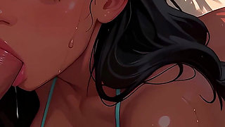 Nani, in a Swimsuit on the Beach, Takes a Large Penis, Sacrificing Her Tight Holes. Lilo & Stitch 4K 90fps