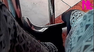 Shoeplay in My Black Pattent Flats in a Bar