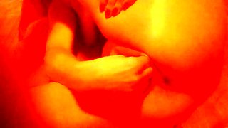 Horny mature wife spreads her legs and fists her aching cunt