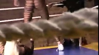 Busty blonde babe hardcore fucked after losing catfight