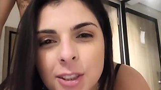 Passionate fuck from behind with a chubby brunette wife that loves doggystyle