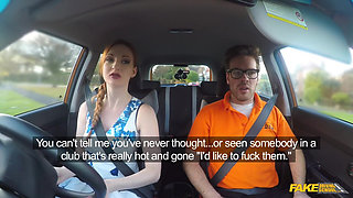 Fake Driving School - Hot Redheads Dirty Secret: Outdoor Blowjobs and Big Tits Worship