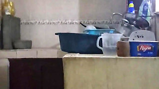 Employee Fucking and Sucking When She Washes Dirty Dishes